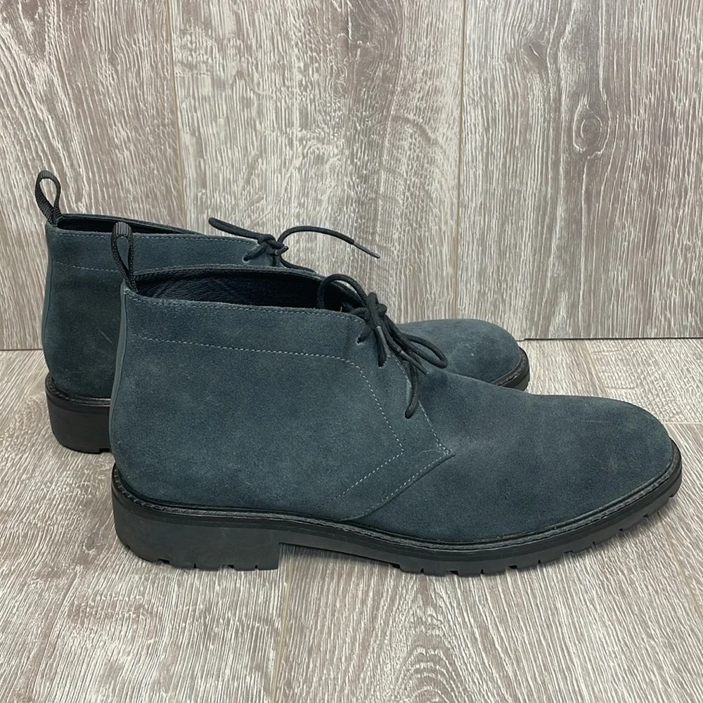 Calvin Klein Ultan Suede Leather Lug Sole Chukka Boots Gray 11
